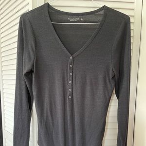 Abercrombie & Fitch Soft A&F Cozy Long Sleeve Black Body Suit Size Large